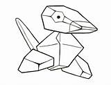 Porygon Lineart sketch template