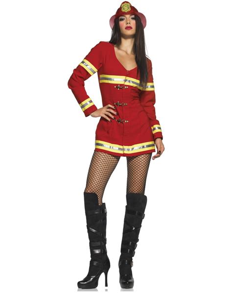 red hot firefighter fireman firewoman costume