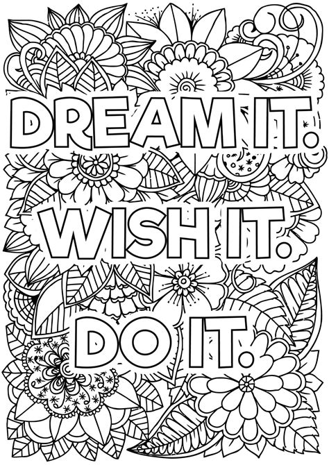 motivational printable colouring pages  adults  etsy