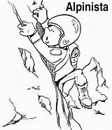 Alpinistas Dibujos Alpinista sketch template