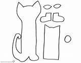Cat Pete Paste Cut Template Coloring Pages Craft Printable Kids sketch template