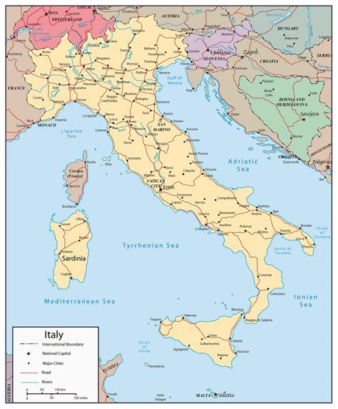 map  italy  rivers map vector
