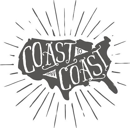 usa coast  coast outdoors themed typographic label stock vector art  images   istock
