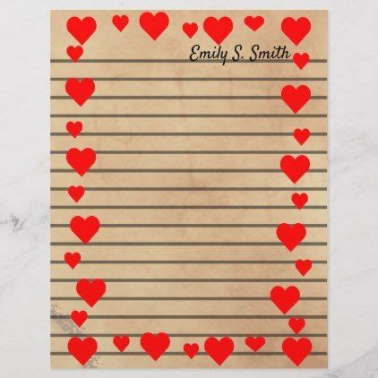 sheet  paper  red hearts