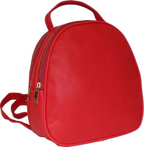 red mini backpack  front zip bagzonecouk