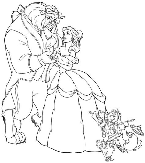 beauty  beast coloring pages  getdrawings
