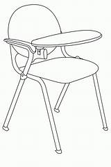 Chair Objects Coloring Pages Classroom Outline School Flashcard Kindergarten Popular Clipart Printable Template sketch template