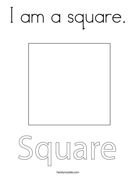 square coloring page  preschool