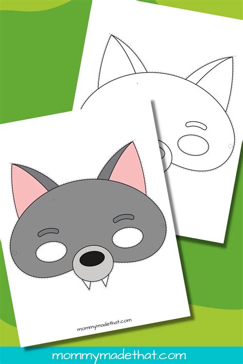 wolf mask template  printables