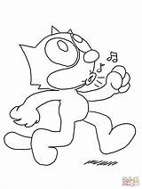 Felix Cat Coloring Pages Whistling Printable Results Supercoloring sketch template