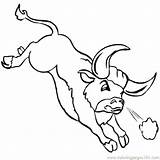 Bull Coloring Pages Bucking Angry Riding Printable Running Color Print Getdrawings Getcolorings Online Clipartmag Drawing Colorings sketch template