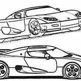 Corvette Koenigsegg Cc8s sketch template