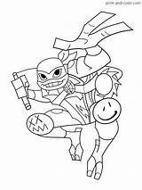 Ninja Coloring Turtles Mutant Tmnt Michelangelo sketch template