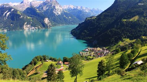 suiza lago lucerna fondo de pantalla de suiza  wallpapertip