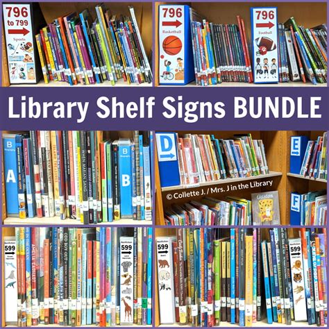library shelf signs bundle  transform  bookshelves