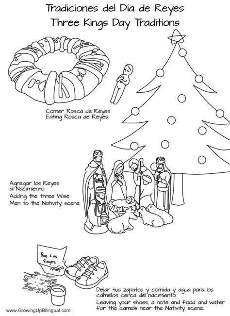 de reyes traditions  kings day coloring pages kings day