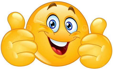 gambar emoticon emoji bahagia menunjukkan jempol ganda  lucu