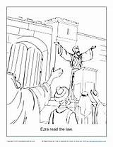 Ezra Coloring Pages Law Bible Nehemiah Kids Activities Activity School Sunday Preaching Crafts Temple Printable Read Preschool Story Colouring Craft sketch template