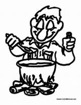 Soup Making Man Coloring Colormegood sketch template