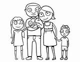 Family Coloring Together Coloringcrew sketch template