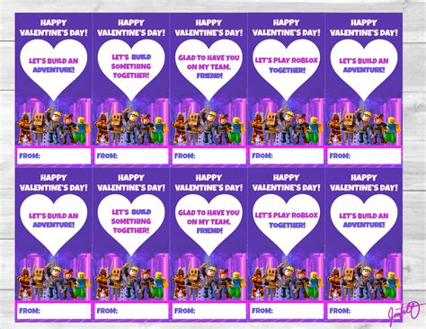 roblox valentines day cards printables instant  etsy