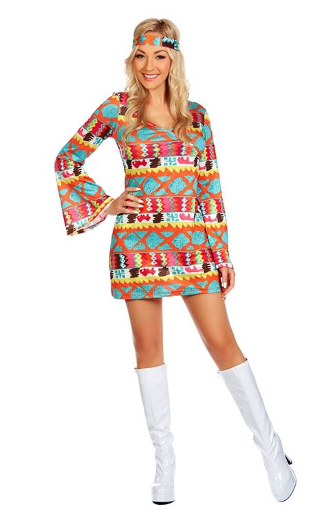 ladies 1960s 70s disco retro hippie go go girl costume 60 s and 70 s