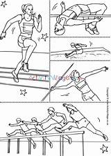 Colouring Athletics Collage Activity Sports sketch template