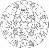 Winter Mandala Coloring Pages Penguin Sheets sketch template