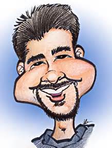 nose caricature artists party gift illustration