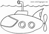 Coloring Submarine Yellow sketch template