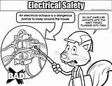 Safety Coloring Electrical Pages Colouring Electrician Octopus Medium Resolution Color Getcolorings Elementary sketch template