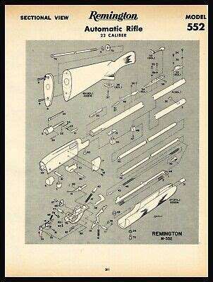remington model  automatic  rifle schematic  parts list  pages ebay