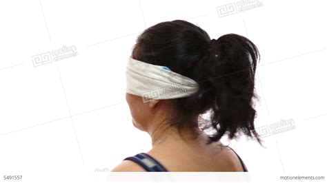 Blindfolded Woman Twirling Around Stock Video Footage 5491557