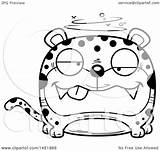 Lineart Mascot Drunk Leopard Character Illustration Cartoon Royalty Cory Thoman Graphic Clipart Vector 2021 sketch template