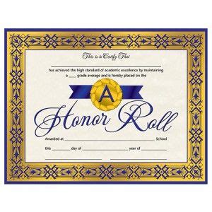 honor roll certificate blue ribbon hayes school publishing