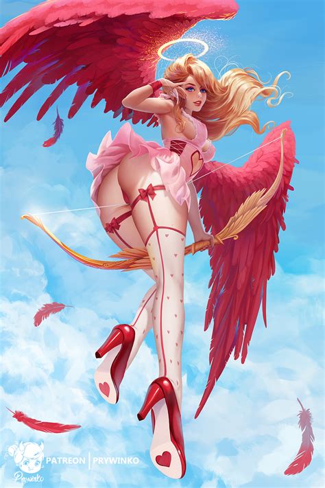 rule 34 1girls angel angel wings artist signature ass blonde hair
