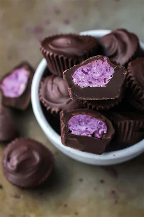 Dark Chocolate Purple Potato Coconut Butter Cups • Fit Mitten Kitchen