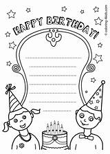 Coloring Birthday Pages Happy Printable Cards Kids Card Printables Template Print Boy Boys Holiday Adults Birtday Greeting Children Mothers Cake sketch template