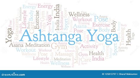 ashtanga yoga word cloud stock illustration illustration  fonts