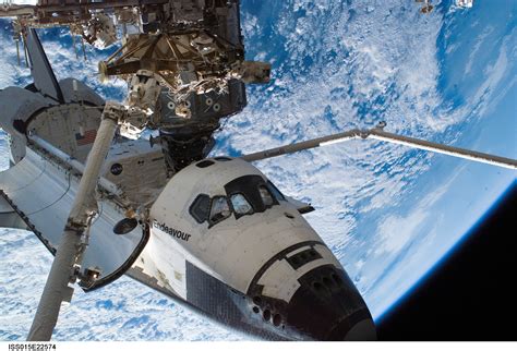 space shuttle endeavour captured  geoeye  satellite sensor  launch pad   preparation
