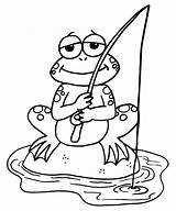 Fishing Coloring Pages Color Para Colorir Frog Kids Frogs Coloringpages Imagem sketch template