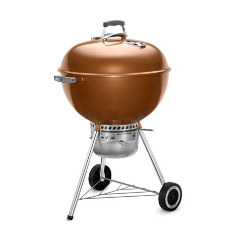 weber original kettle premium   charcoal grill copper