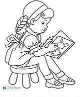 Coloring School Pages Girls Read sketch template