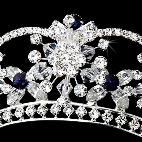 Navy Blue Quinceanera Mis Quince Anos Prom Tiara Crown With Swarovski