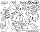 Paper Doll Coloring Dolls Pages Printable Clothes Puck Prince Pixie Template Clothing Click Princes Pair Two Pdf Templates Bw Princess sketch template