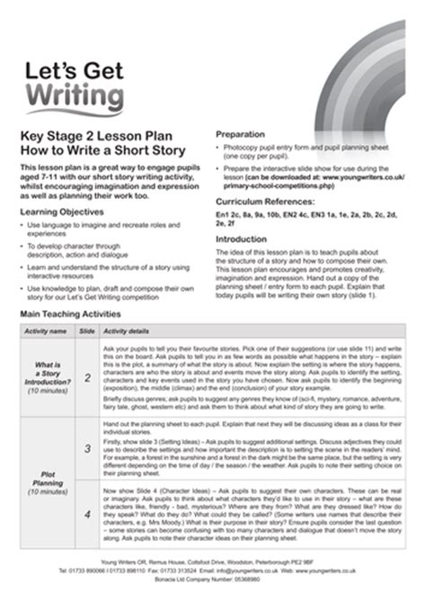 story writing lesson plan planning sheet  ks teaching resources