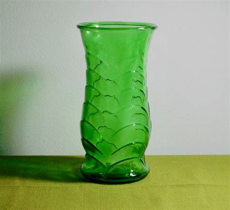 Vintage Green E O Brody Co Glass Vase Cleveland Ohio Etsy