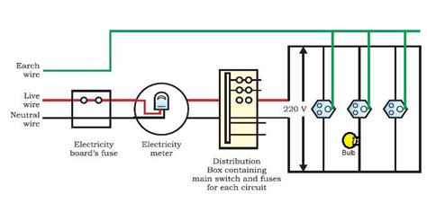 draw  schematic labelled diagram   domestic electric circuit    provision   fuse