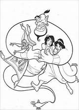 Aladdin 101coloring Hug Coloringbay Jasmine Genie sketch template