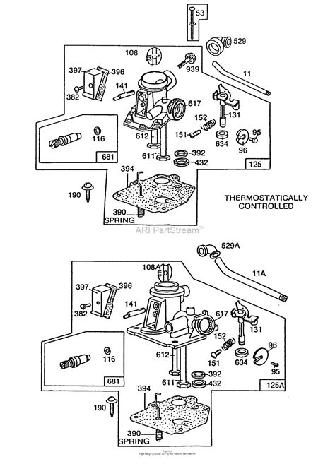 briggs  stratton    parts diagram  carburetor assemblies